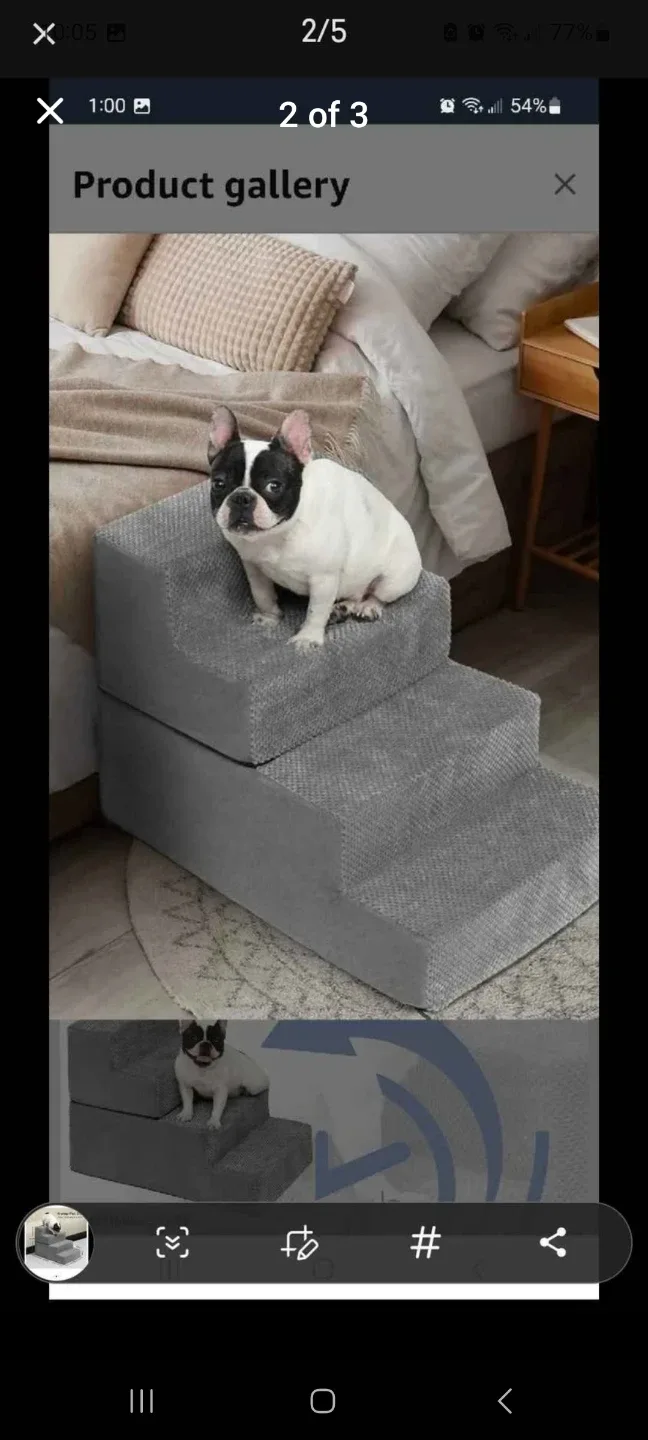 4-Step Memory Foam Dog Stairs - Grey image indicator(2)