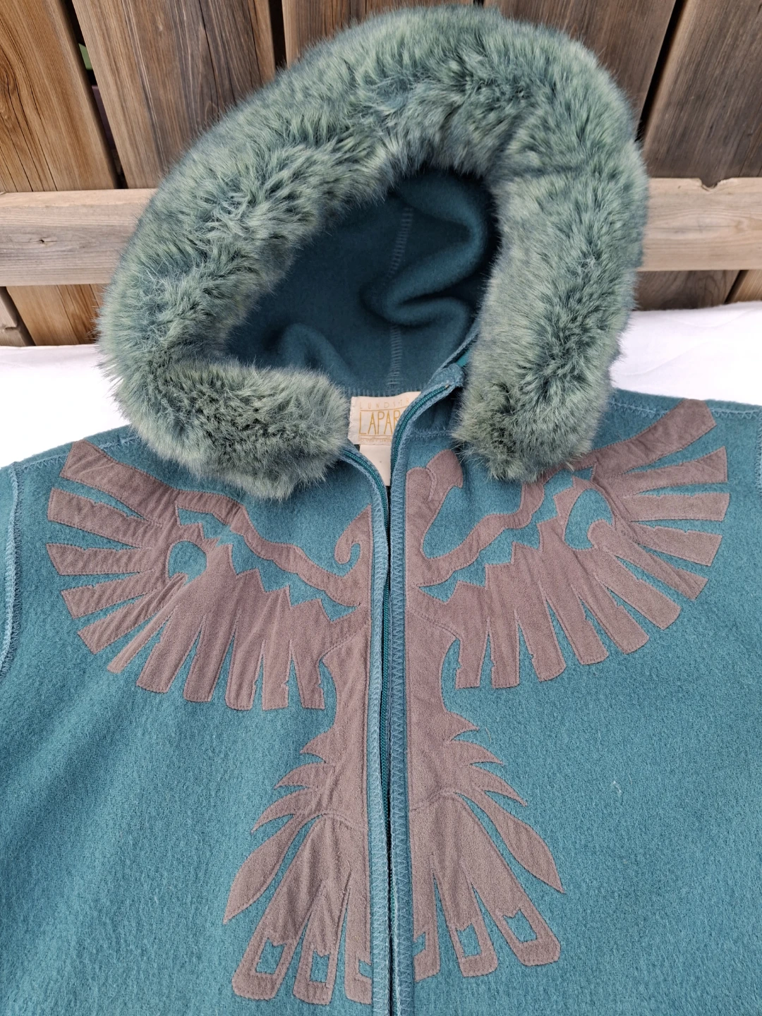 Thunderbird Teal Wool Coat with Hood & separate liner - photo 2