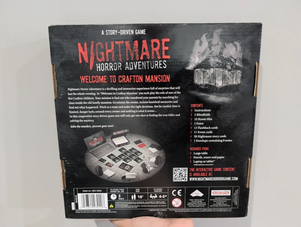 Nightmare Horror Adventures - Crafton Mansion Board Game image indicator(2)