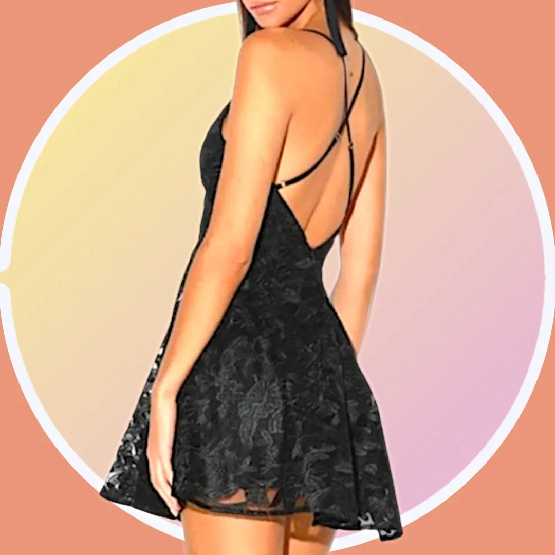 NWOT Black Mini Skater Dress - Sz XL image indicator(5)