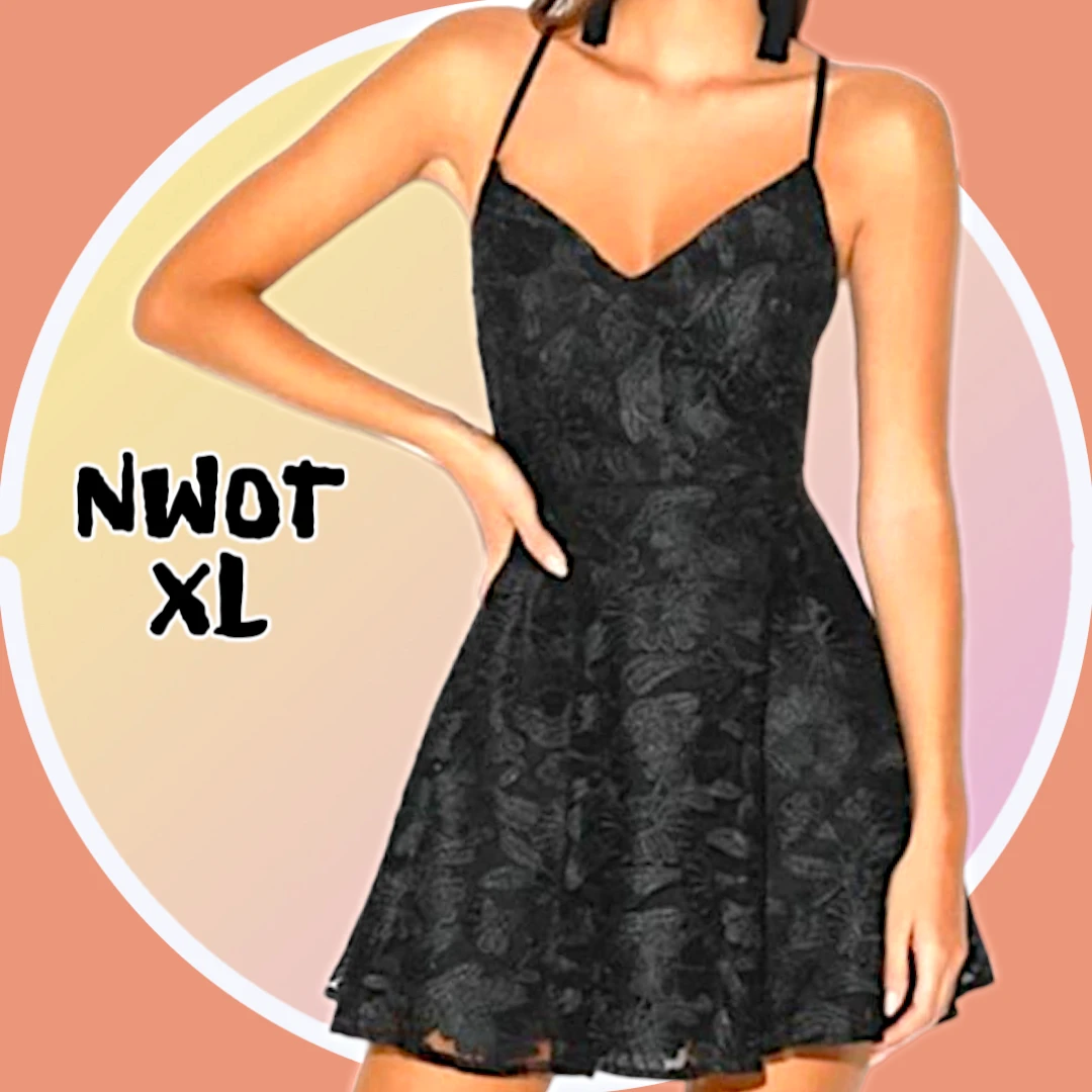 NWOT Black Mini Skater Dress - Sz XL