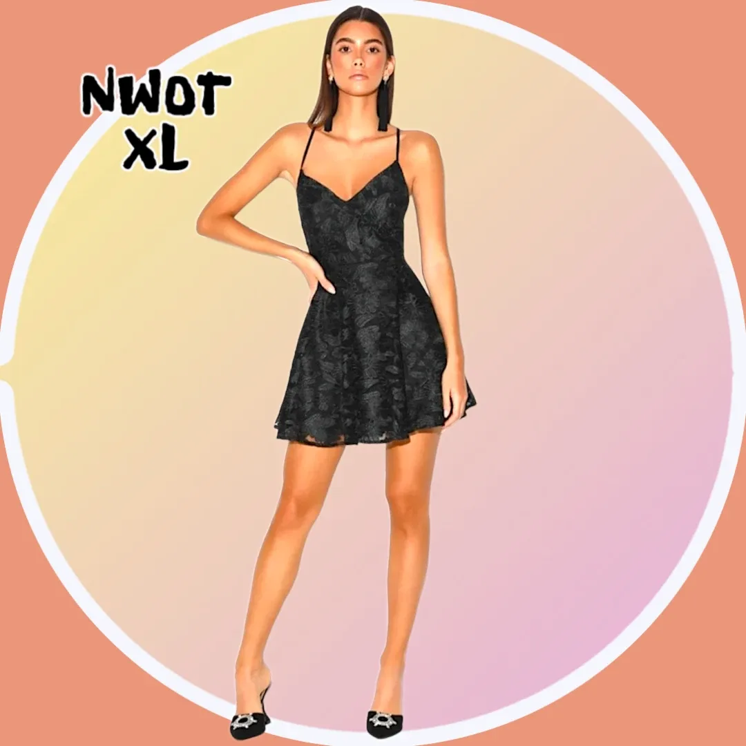 NWOT Black Mini Skater Dress - Sz XL image indicator(2)