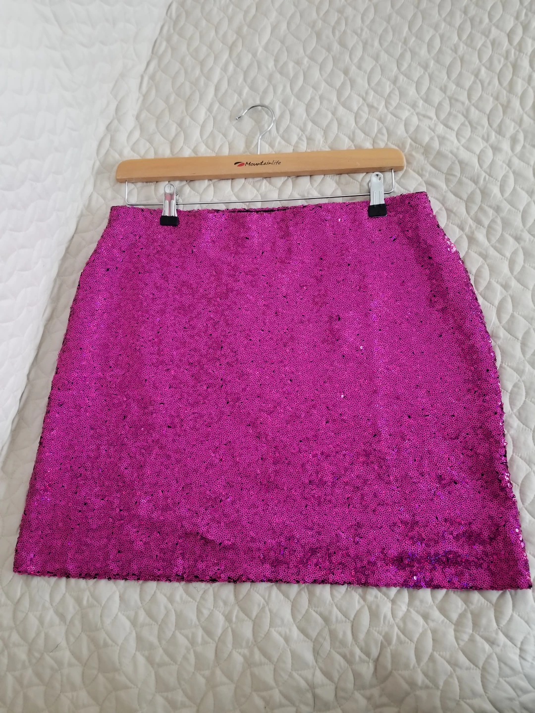 Pink Sequin Mini Skirt