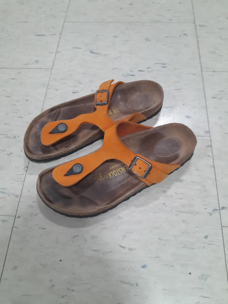 Birkenstock Gizeh Orange Sandals Size EU 38