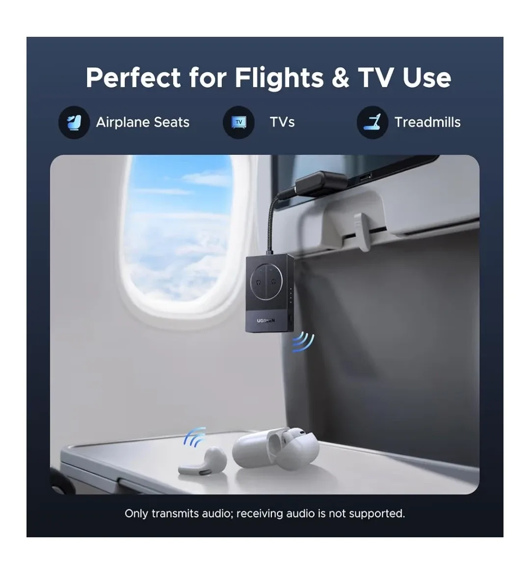 Ugreen Bluetooth 5.4 Audio Adapter - Dual Pairing image indicator(3)