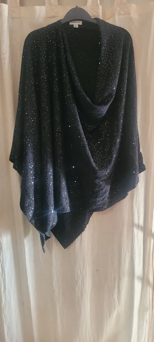 Joan Rivers Black Sequin Shawl