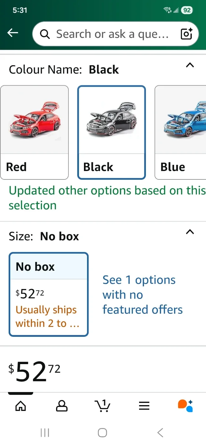 Honda Civic Type R 1:32 Diecast Model Car image indicator(2)