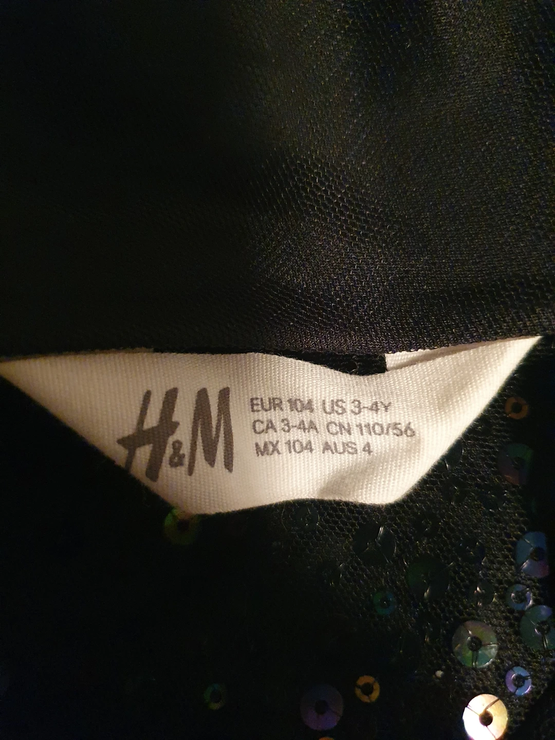 H&M Black Sequin Dress, Size 3-4Y - photo 2