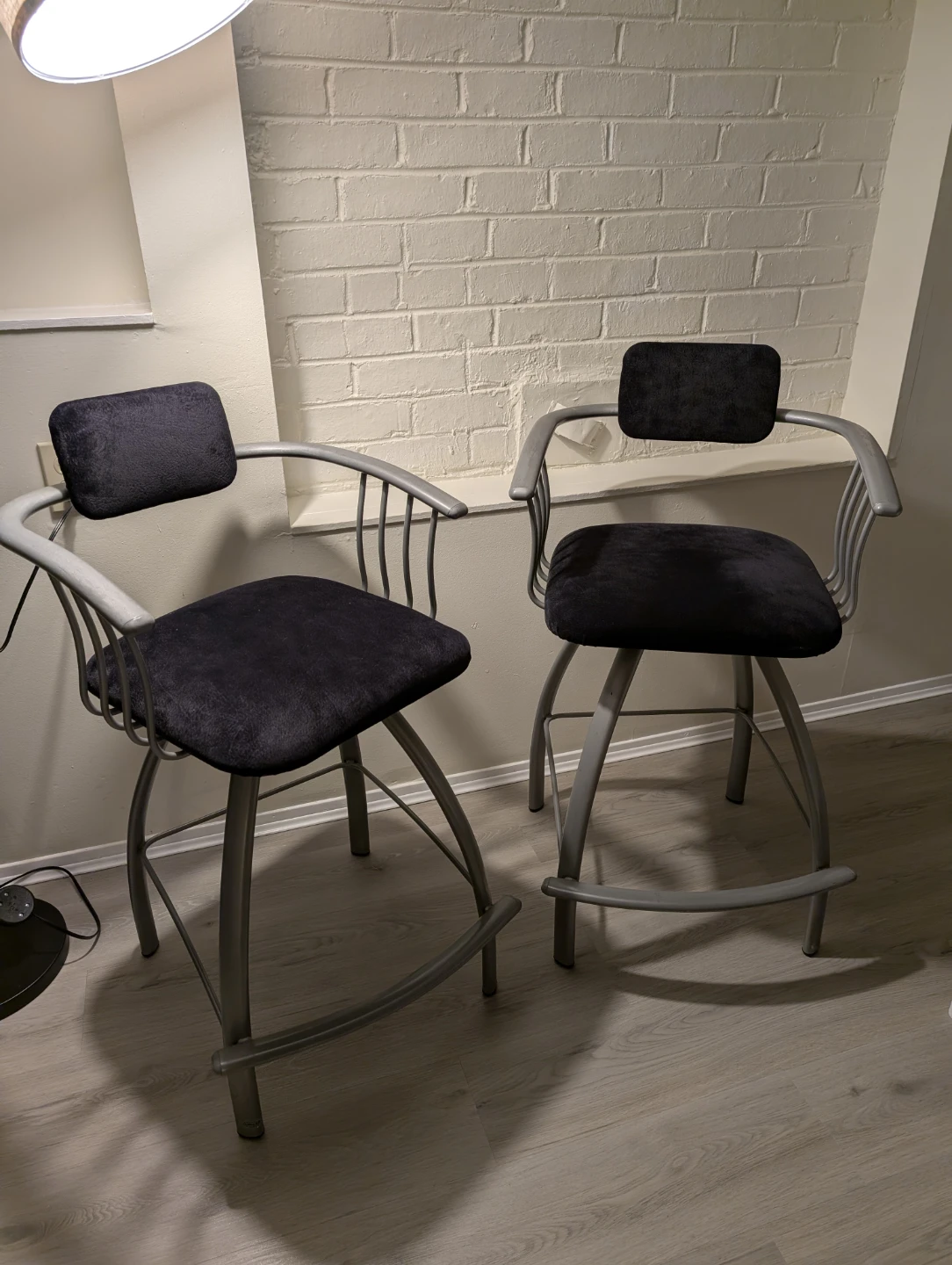 Set of 2 Grey Bar Stools