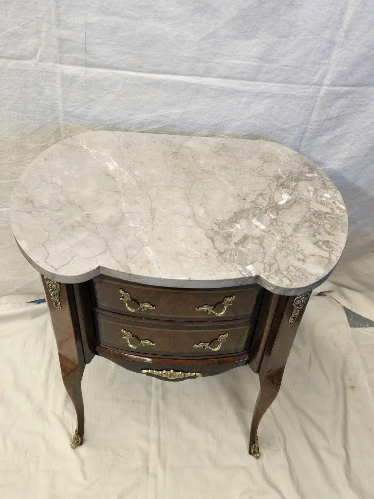 Antique Marble Top Side Table image indicator(4)