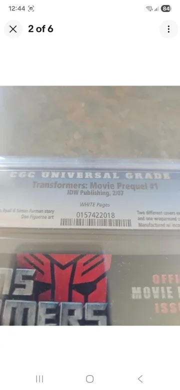 CGC Universal Grade 9.8 Transformers Movie Prequel #1 image indicator(2)