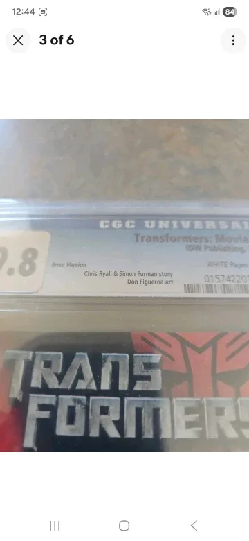 CGC Universal Grade 9.8 Transformers Movie Prequel #1 image indicator(3)