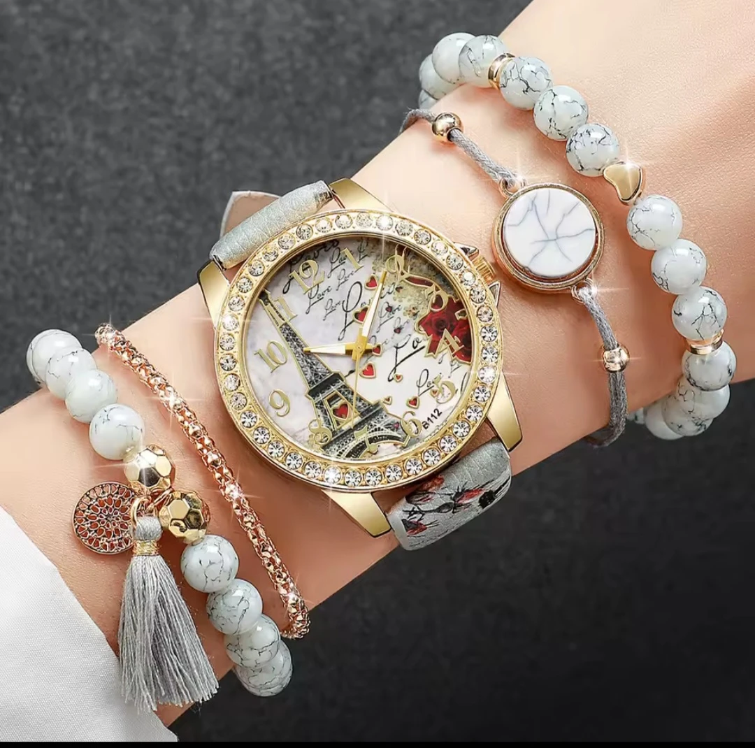 Fashion Watch with Eiffel Tower Design
