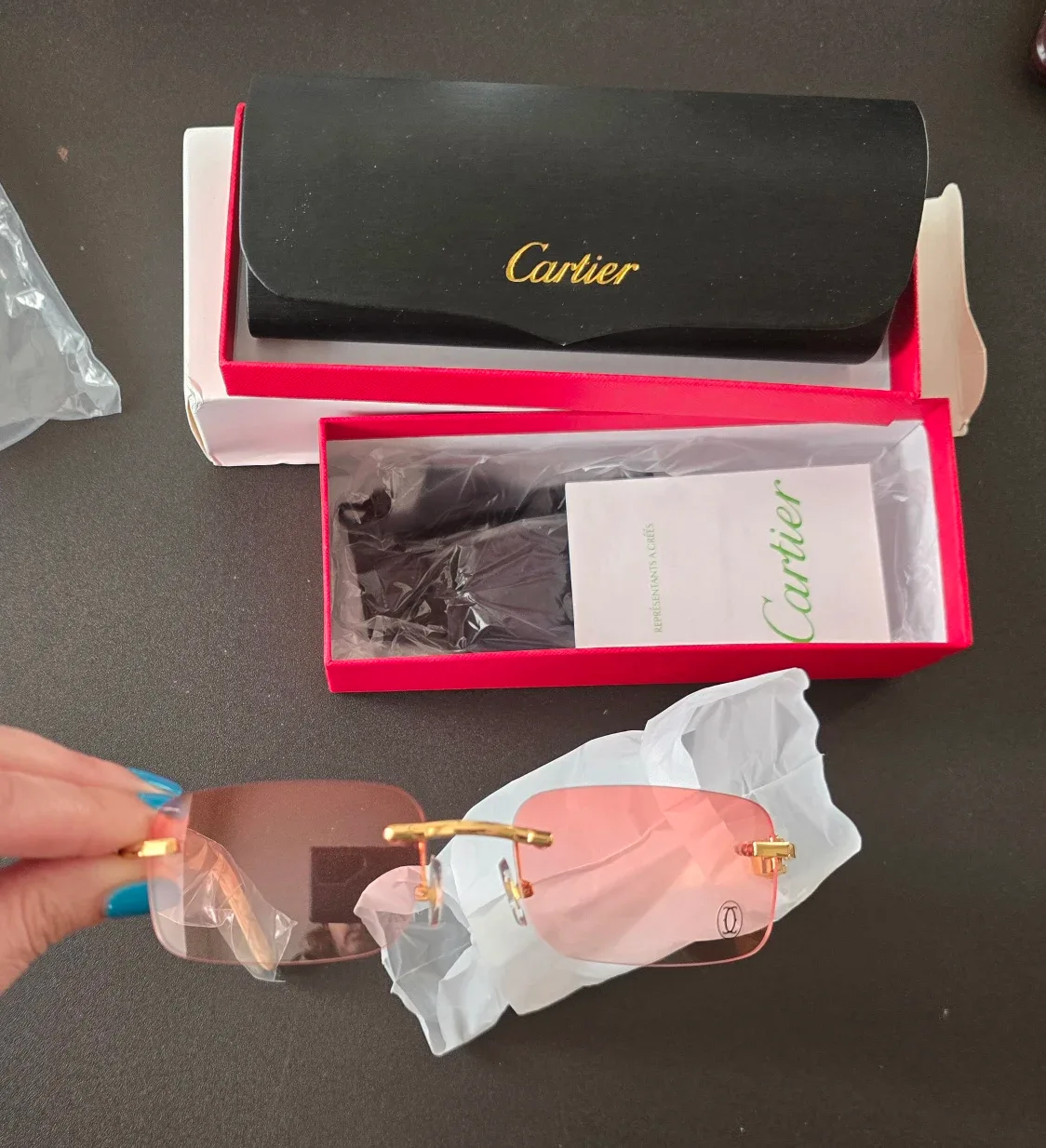 Cartier BRAND NEW/NEVER WORN Sunglasses with Box image indicator(4)