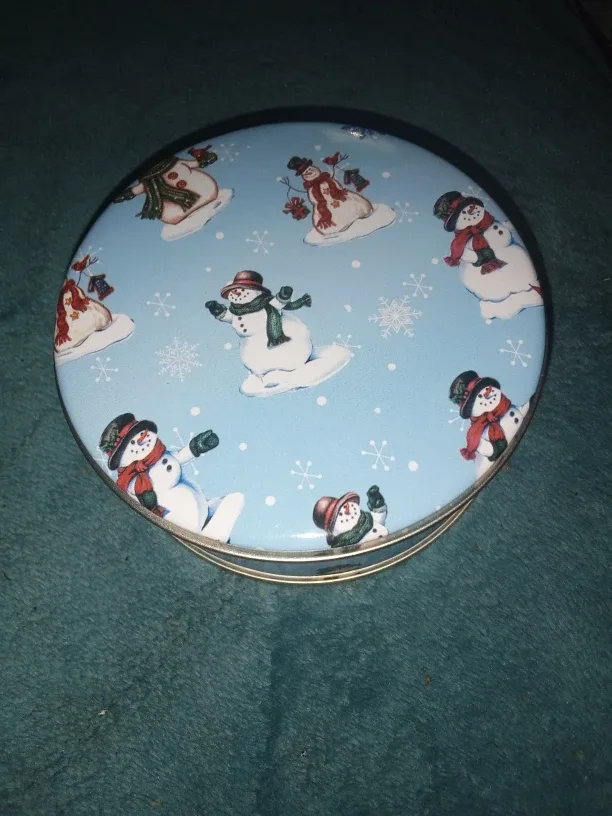 Snowman Decorative Tin