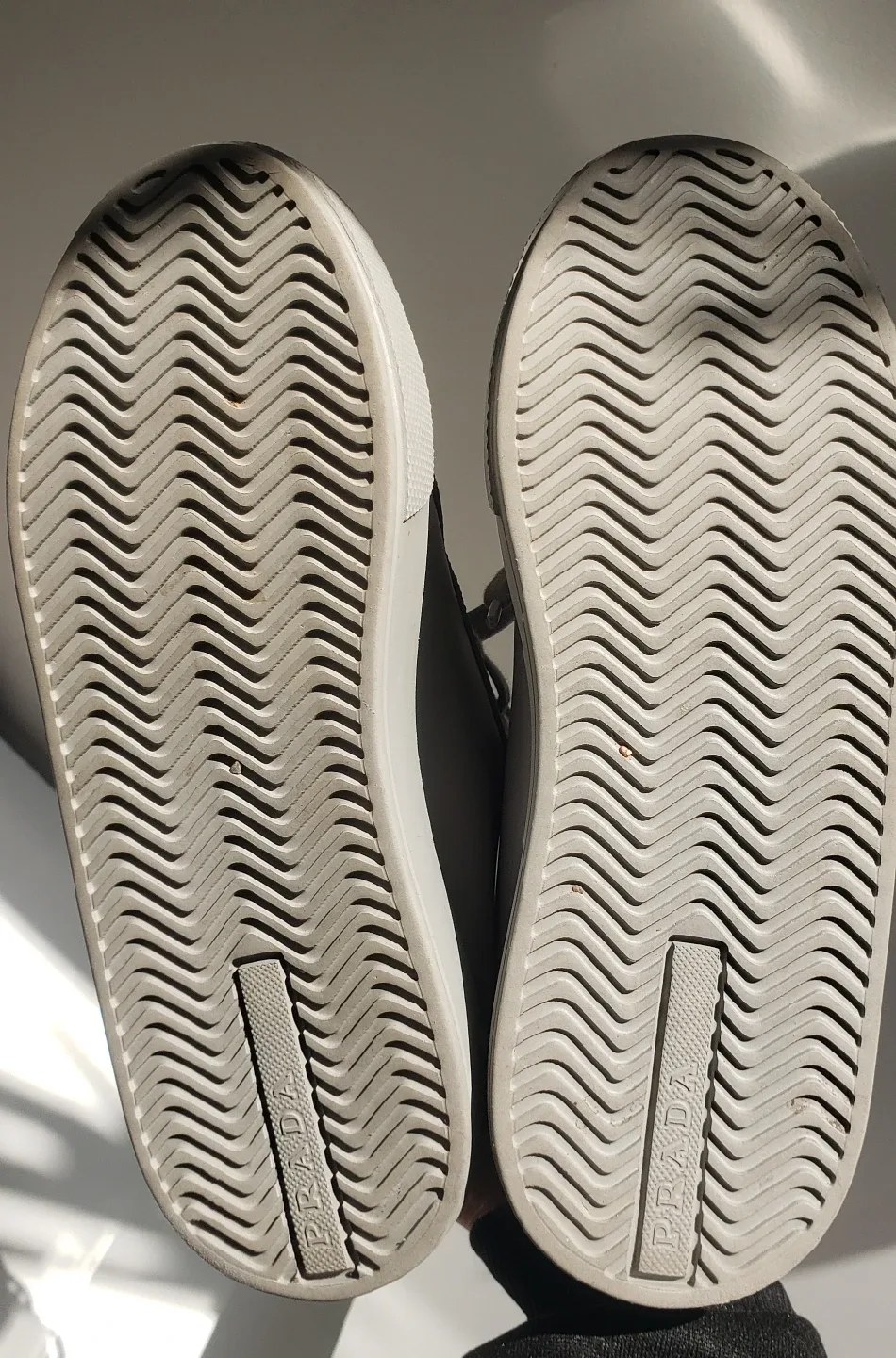 Prada Dove Grey Leather Sneakers - Size 7 image indicator(5)