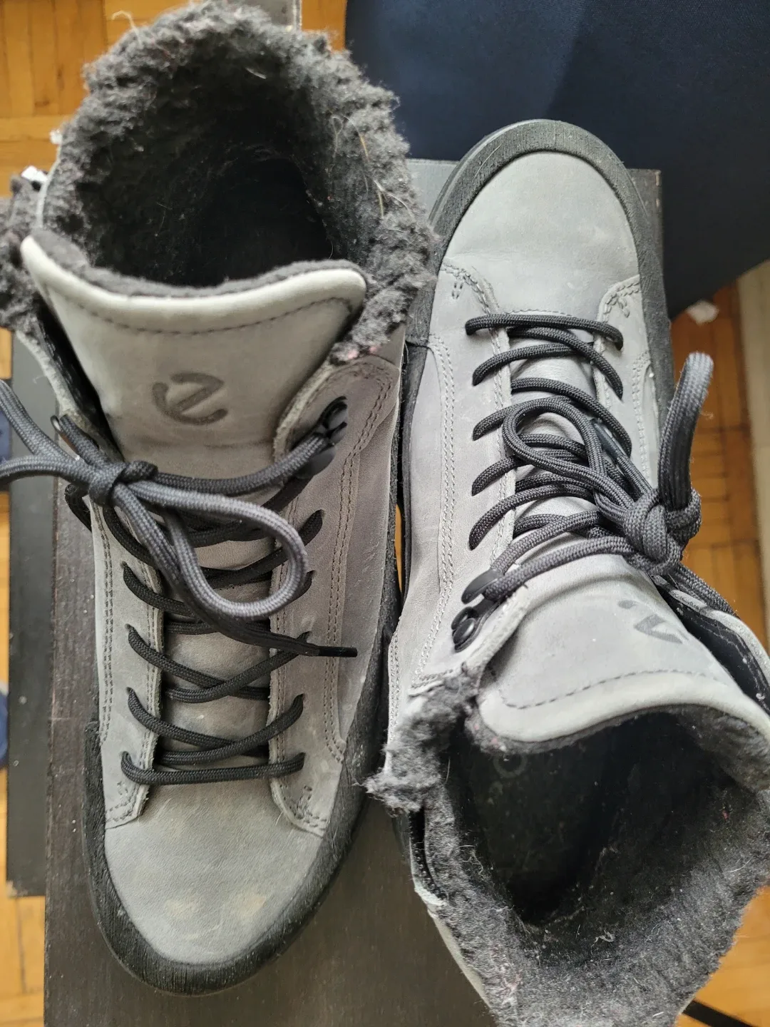 Ecco Grey Leather Boots, Size 6.5-7 US image indicator(4)