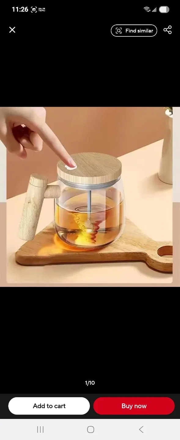 💞Wood Grain Cup with Mixer image indicator(3)