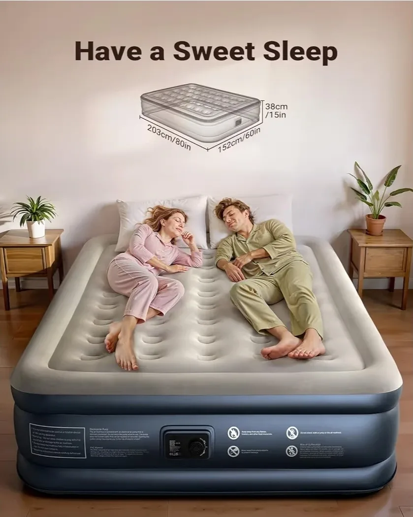 Queen Size Air Mattress with Built-in Pump image indicator(2)
