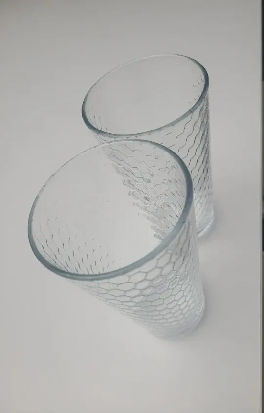 Set of 2 Clear Textured Glasses image indicator(3)