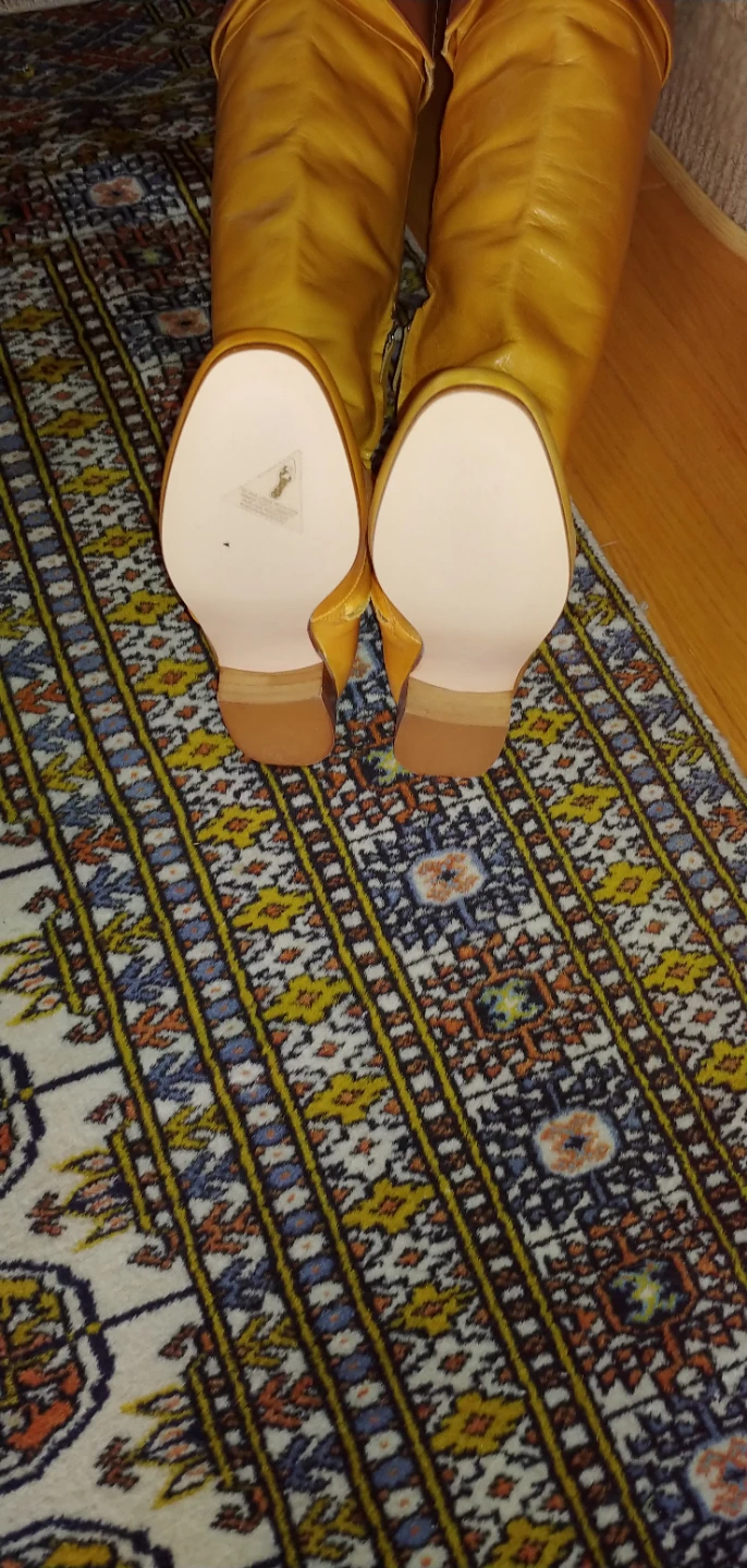 Zara Basic Collection Yellow Leather Boots - Size 37 - photo 4