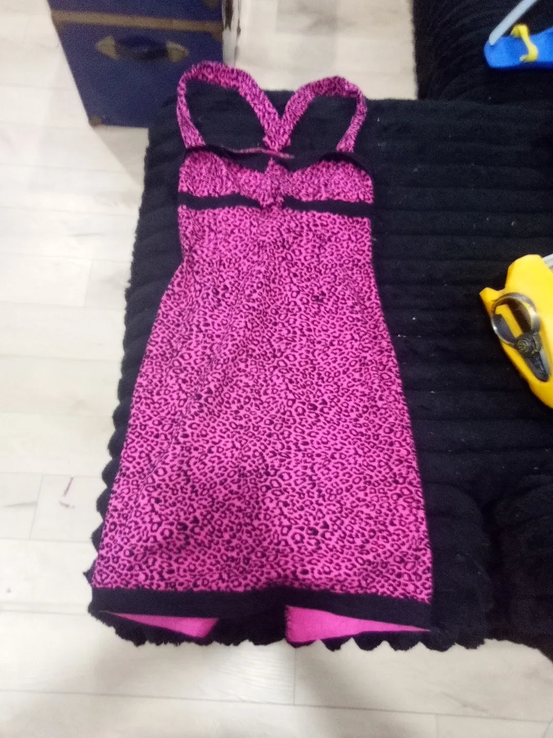 Collectif Pink Leopard Print Dress - Size XL
