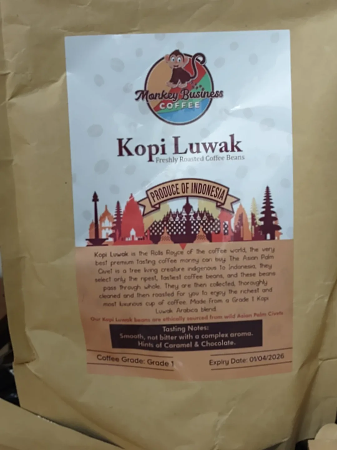 Monkey Business Coffee Kopi Luwak - Freshly Roasted image indicator(4)