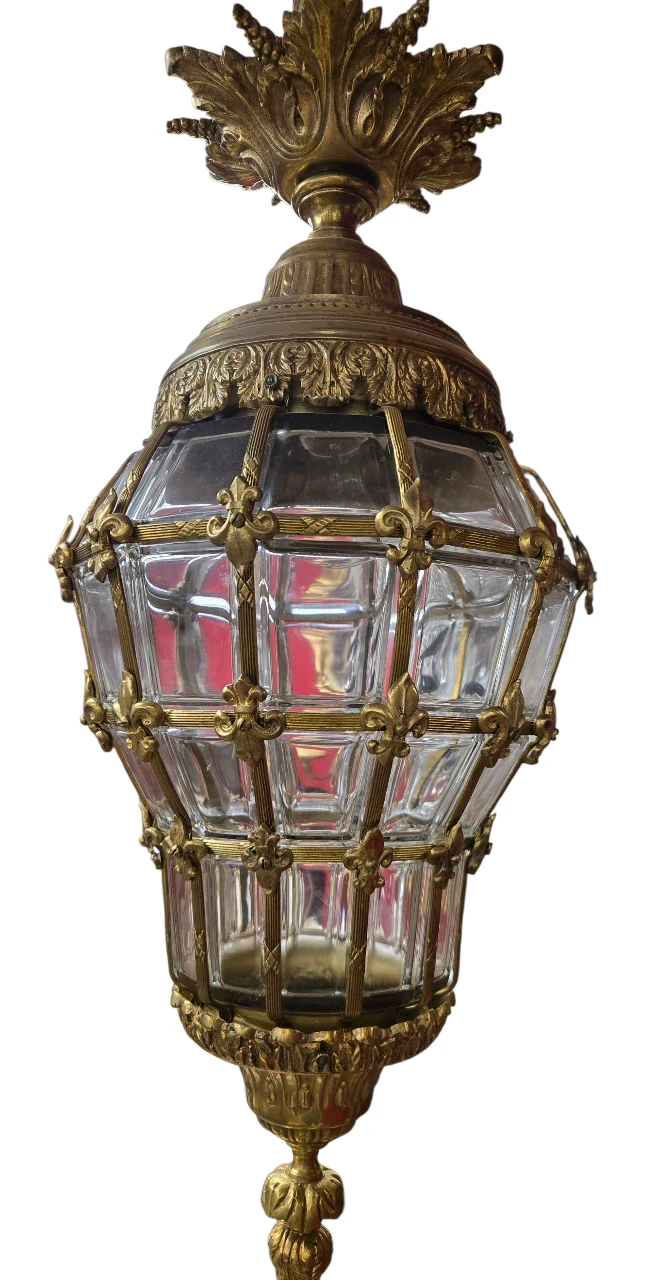 Antique Style Brass & Glass Lantern