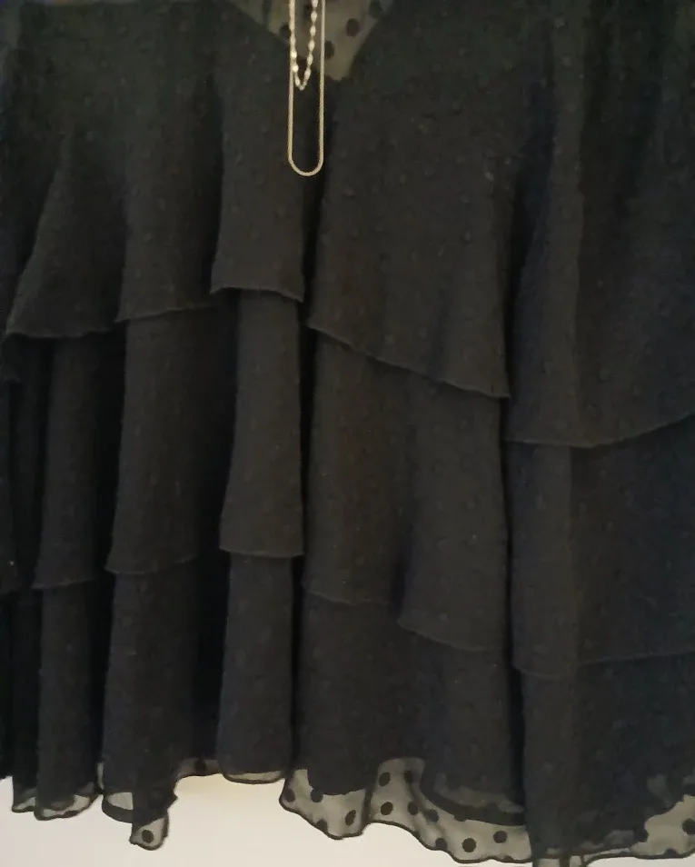 Halogen Black Ruffle Blouse - Size 12 image indicator(2)