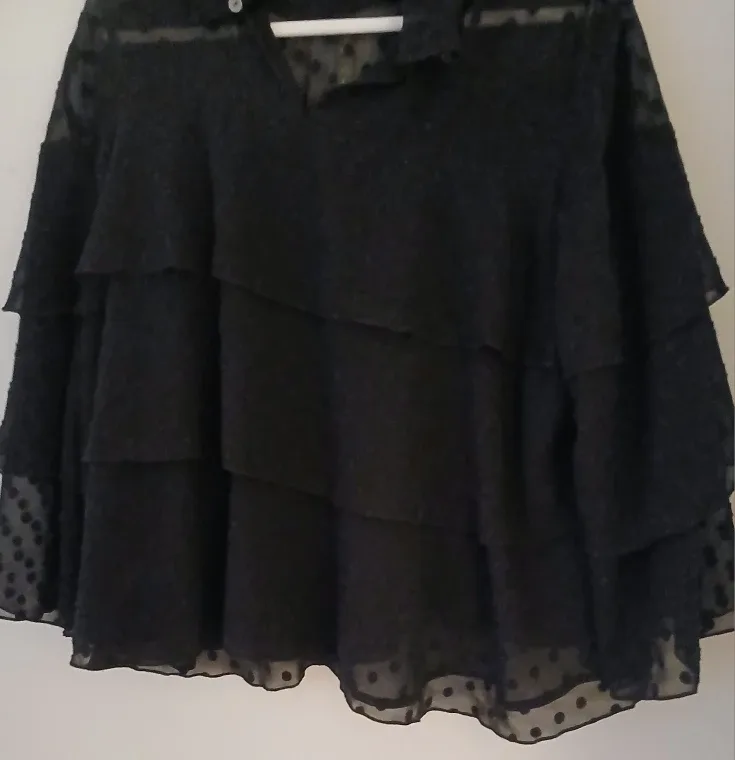 Halogen Black Ruffle Blouse - Size 12 image indicator(7)
