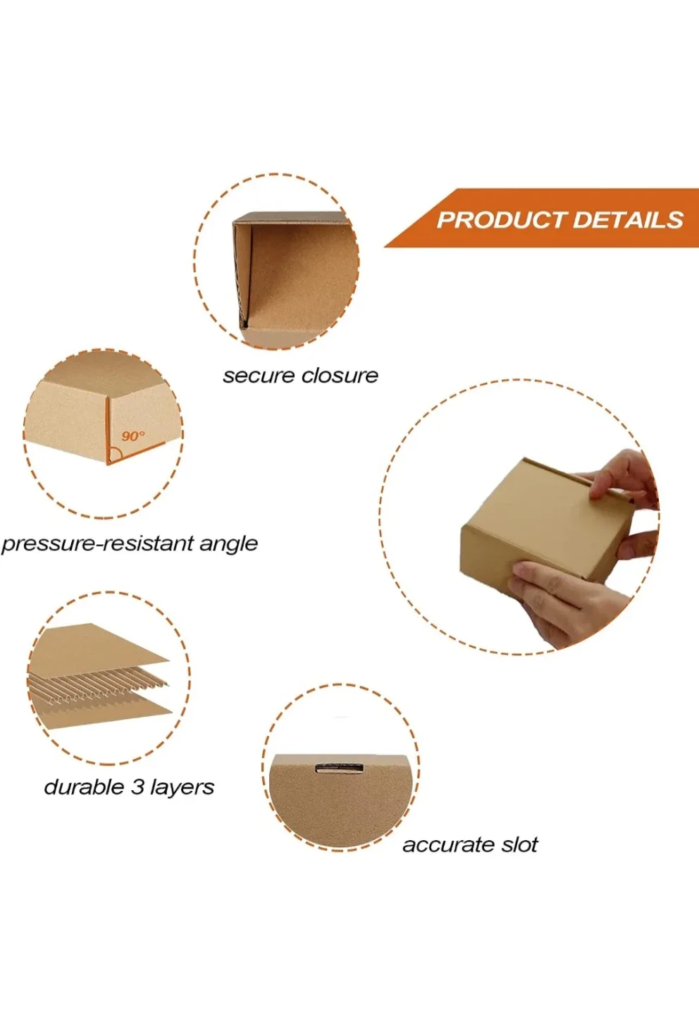 Cardboard Mailing Boxes 4x4x2 inch 25 Pack image indicator(4)