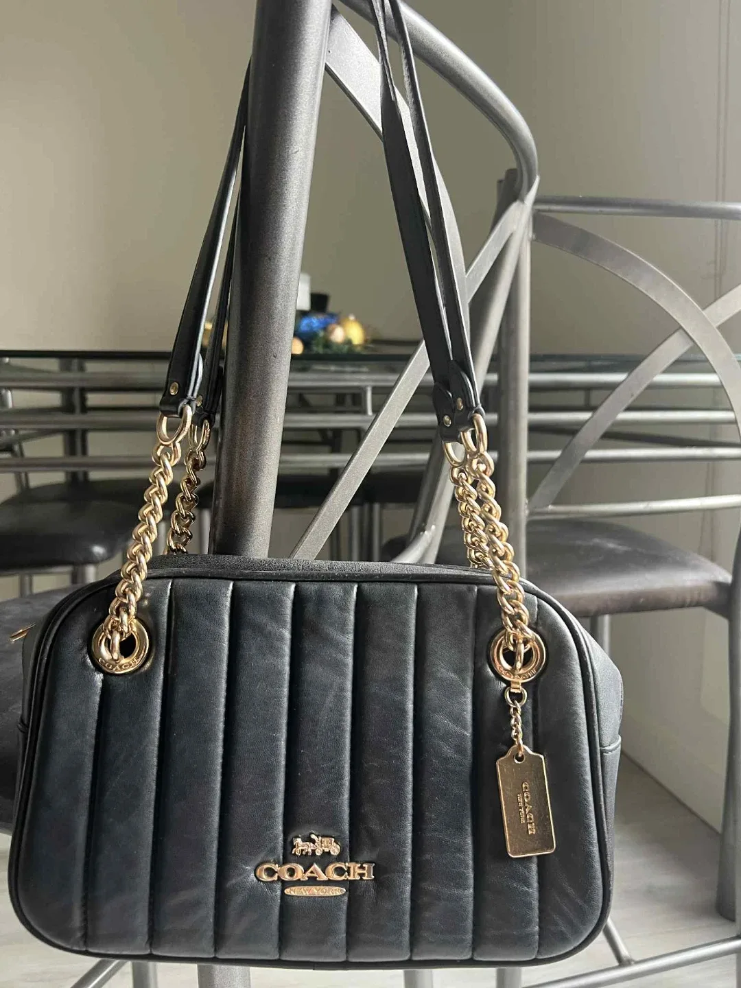 Coach Black Leather Tote Bag image indicator(3)