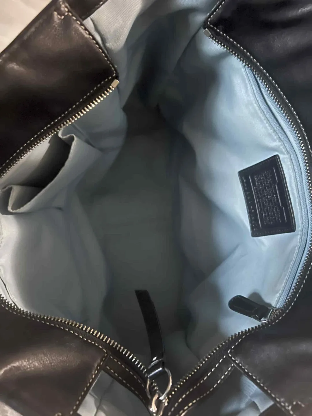 Coach Black Leather Tote Bag image indicator(6)