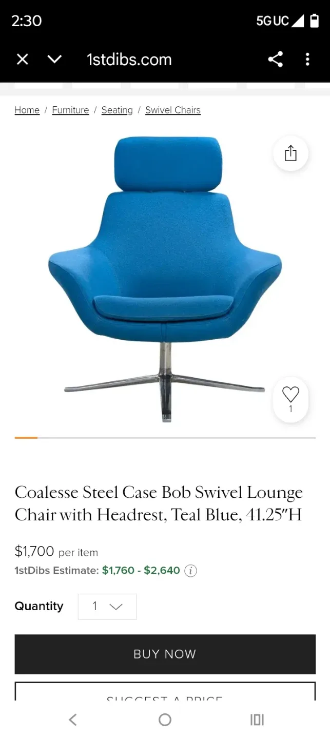 Vintage Blue Swivel Chair image indicator(3)