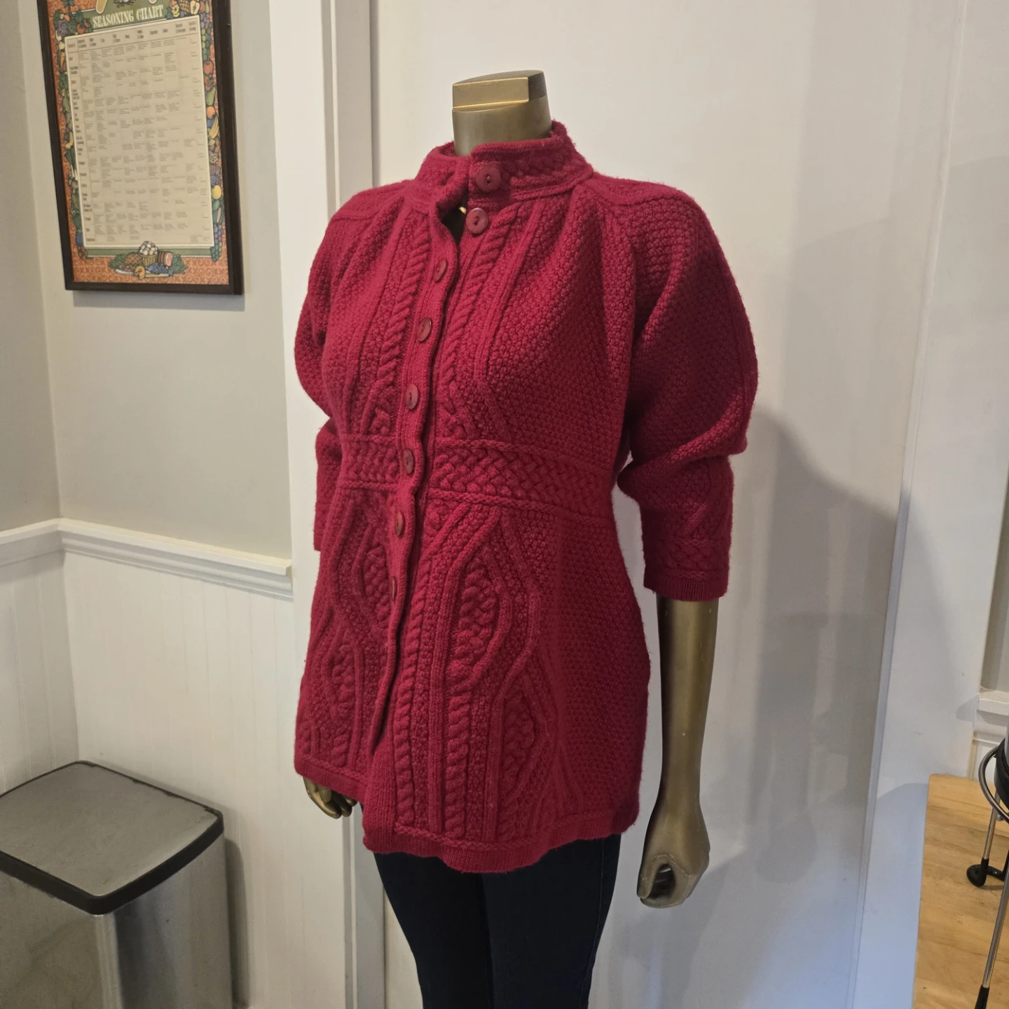 Aran Crafts Ireland Merino Wool Cardigan Size Small - photo 2