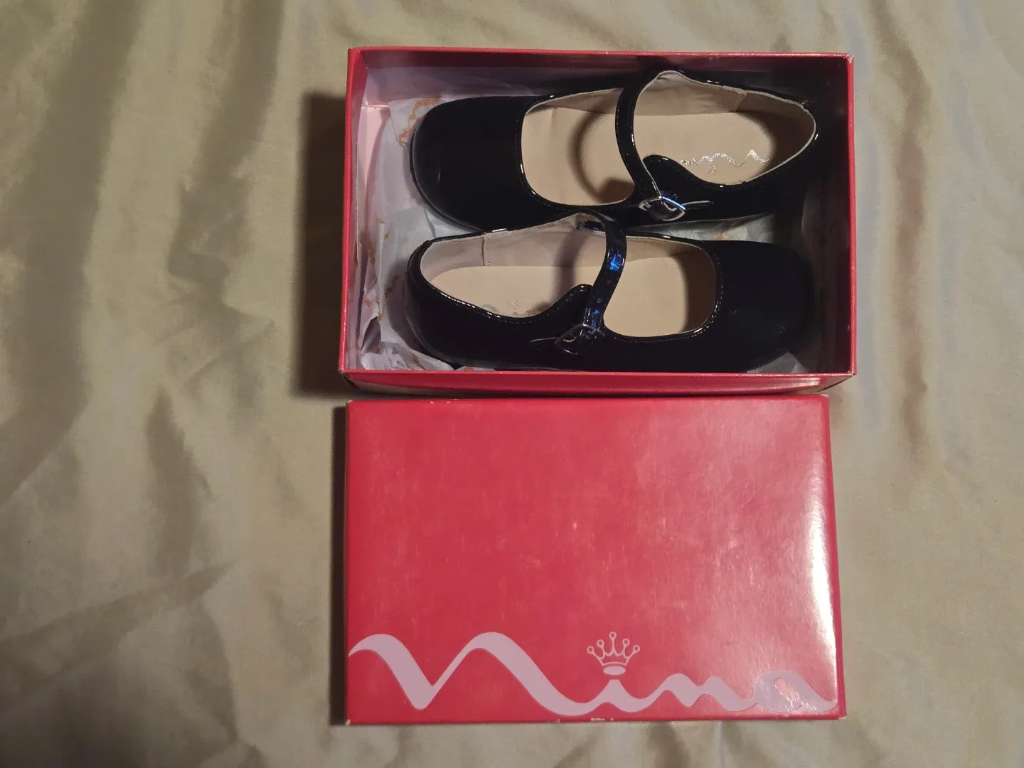 Kids Nina BONNETT-TP Navy Patent Shoes - Size 9 1/2 M