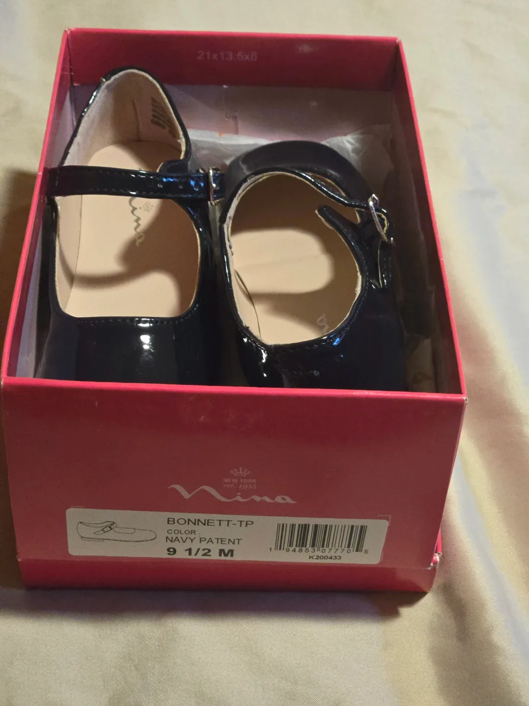 Kids Nina BONNETT-TP Navy Patent Shoes - Size 9 1/2 M image indicator(2)