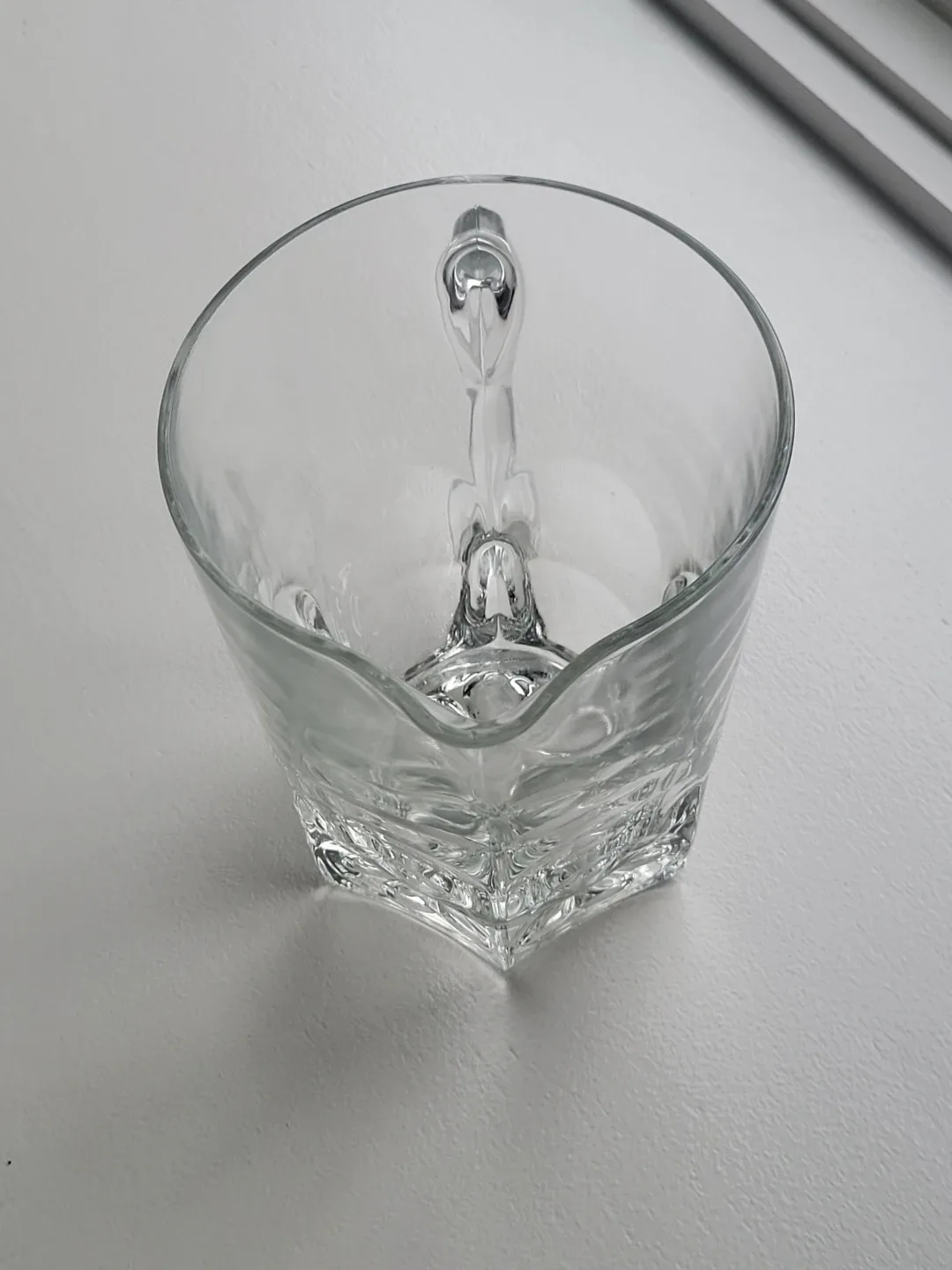 Vintage Mid Century Glass Water Pitcher. Vase. 5-1/4" × 6.5" image indicator(2)