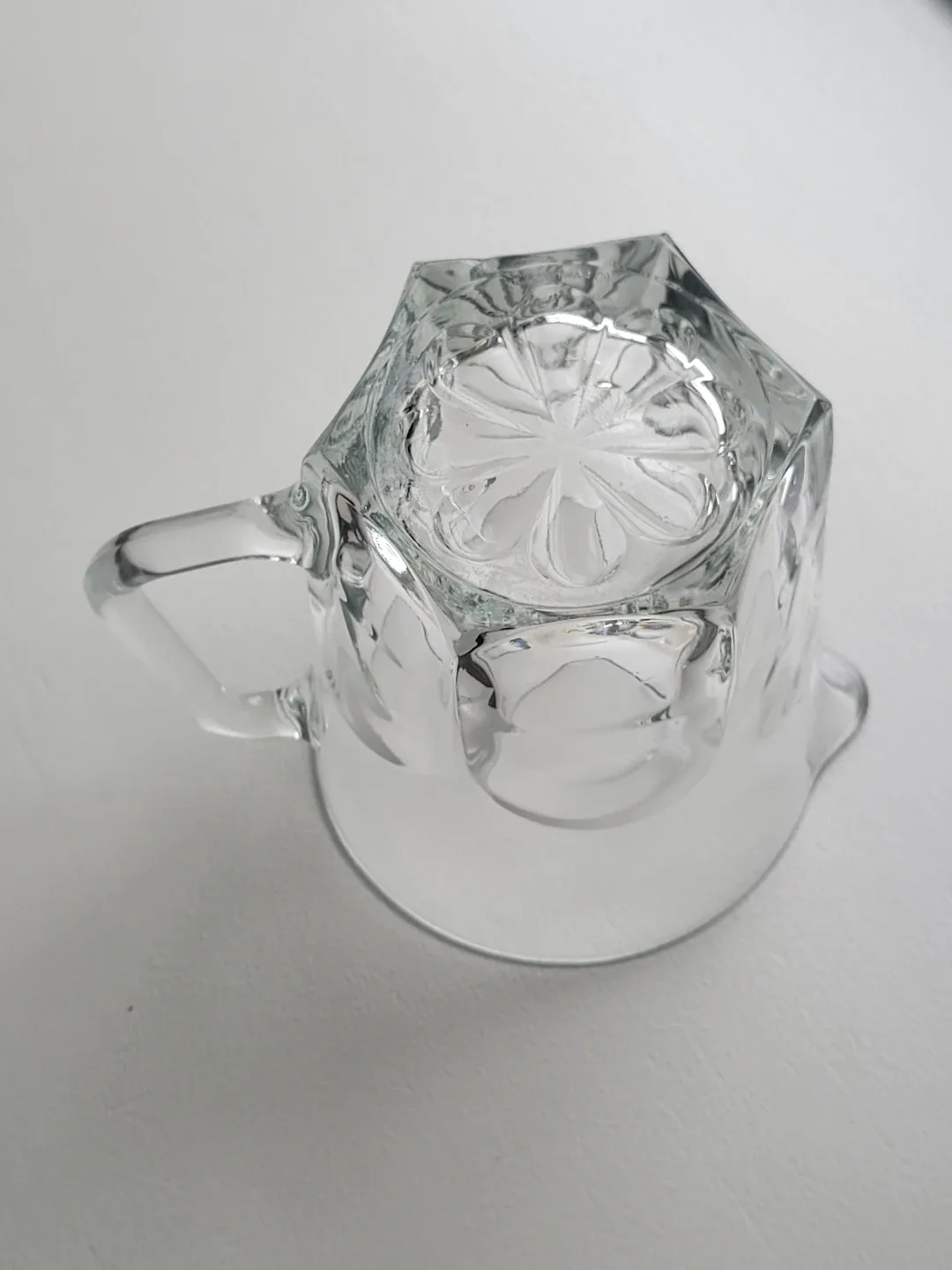 Vintage Mid Century Glass Water Pitcher. Vase. 5-1/4" × 6.5" image indicator(4)