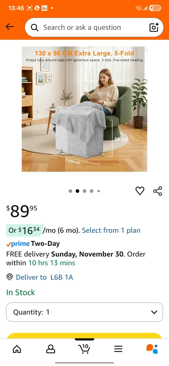 Soprhay Foldable Leg/Foot Warmer with Blanket image indicator(4)