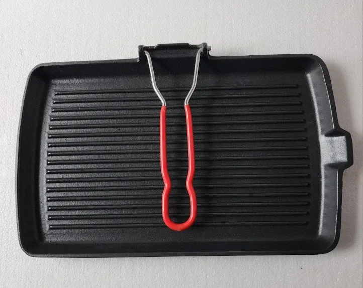 Cast Iron Grill Pan with Red Handle image indicator(2)