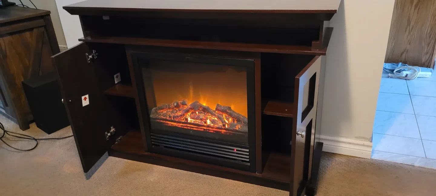 Fireplace TV Stand - Dark Wood image indicator(2)