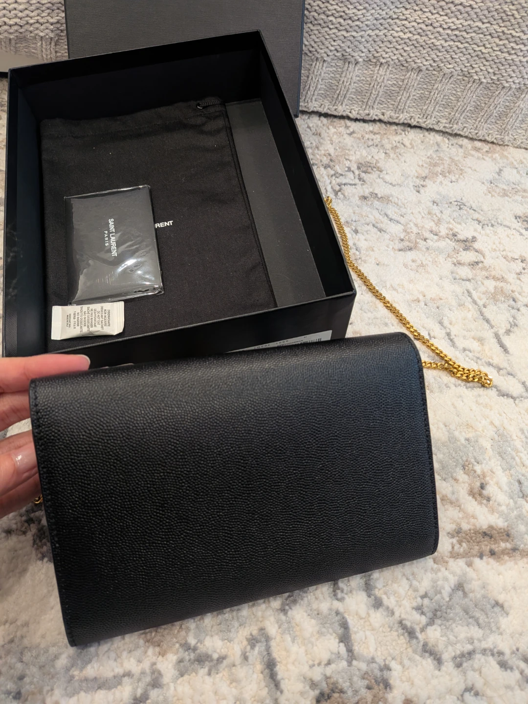 Saint Laurent Black Uptown Chain Wallet - photo 4