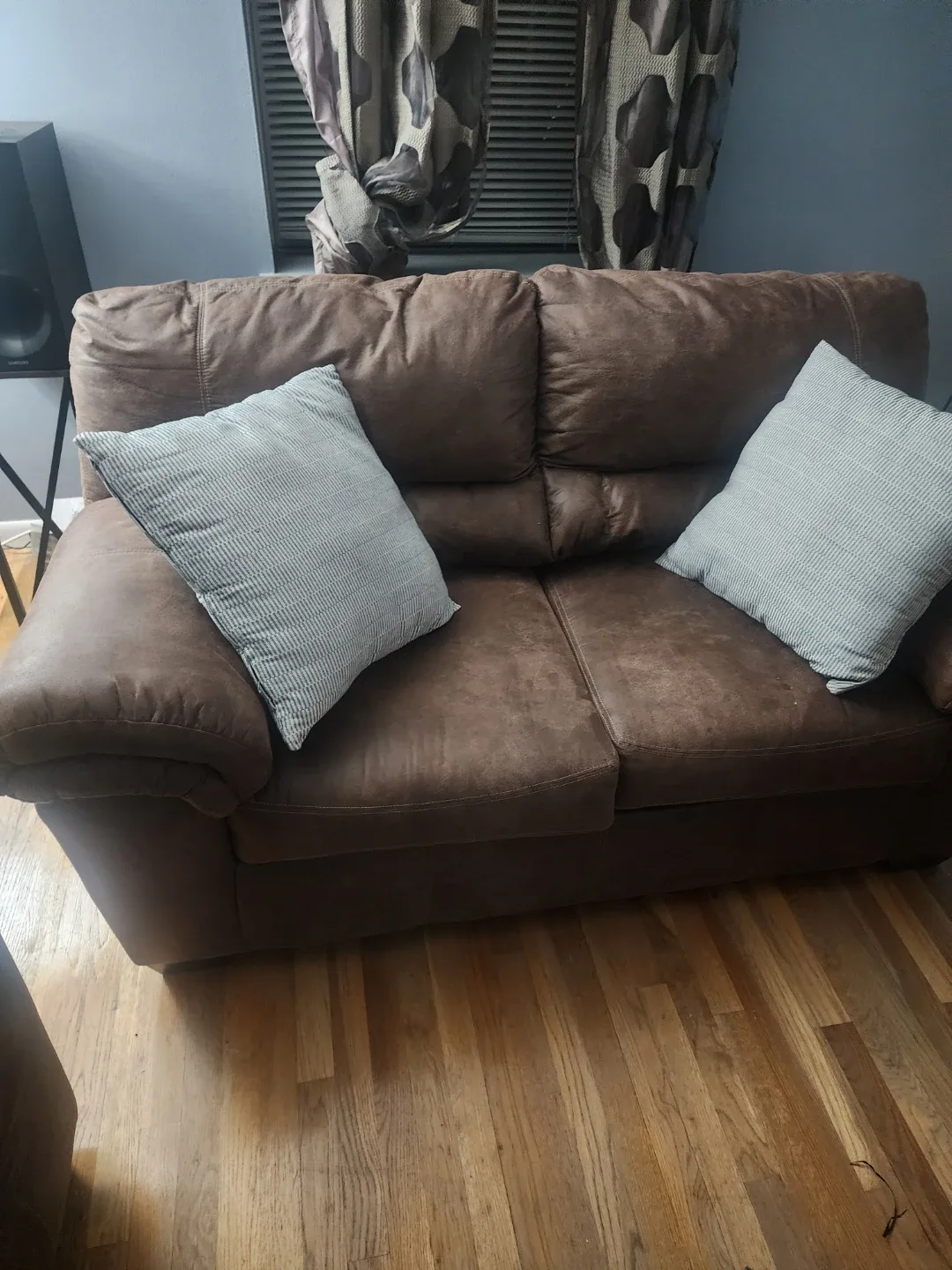 Brown Suede-Like Sofa image indicator(10)