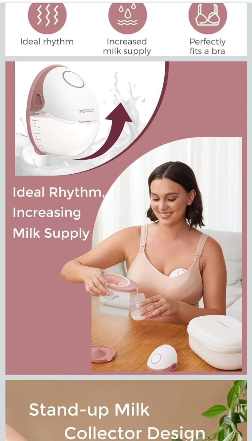 NEWM6 Momcozy Breast Pump Hands Free Mobile Style | image indicator(4)