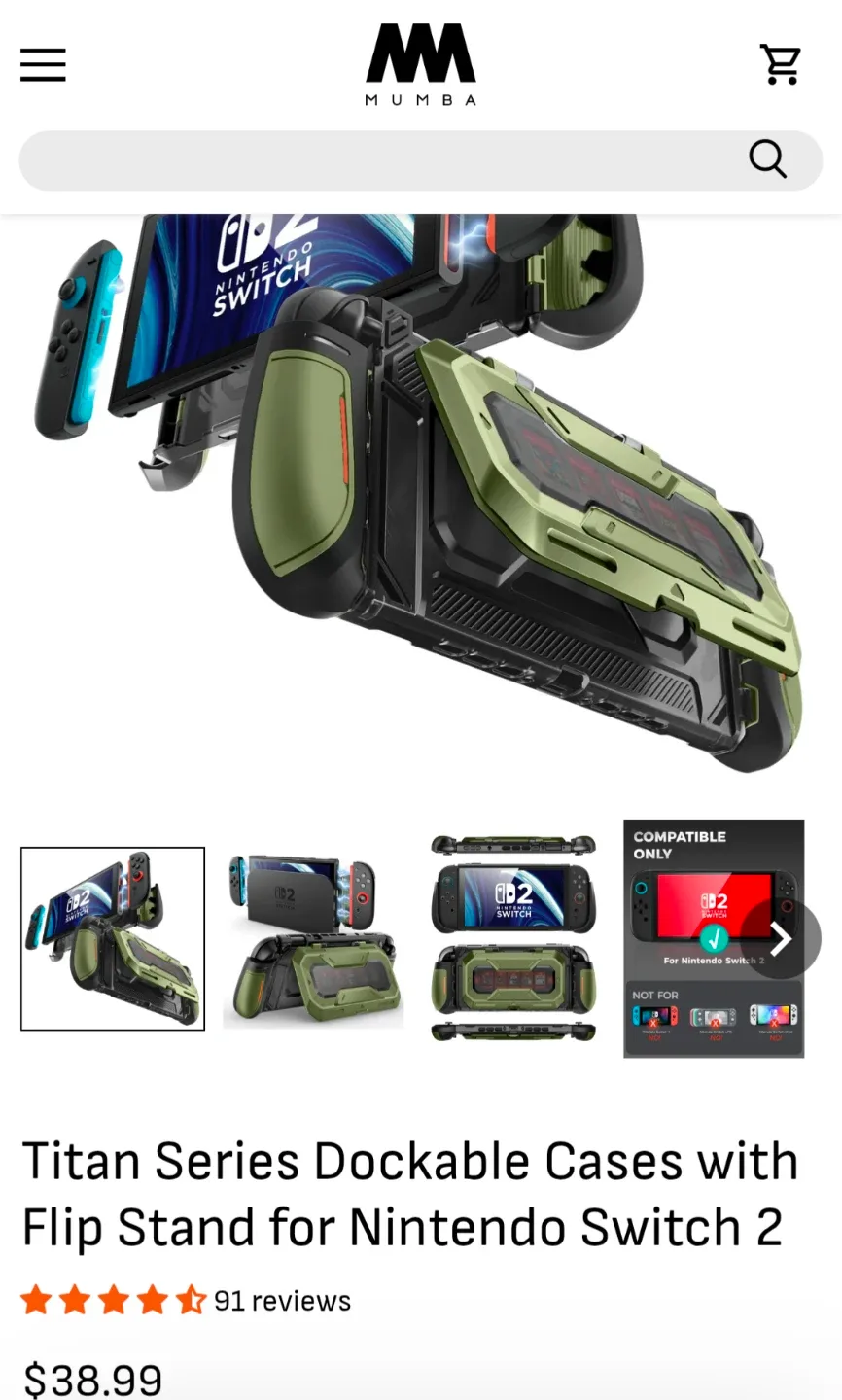 Mumba Titan Series Dockable Case for Nintendo Switch 2 image indicator(5)