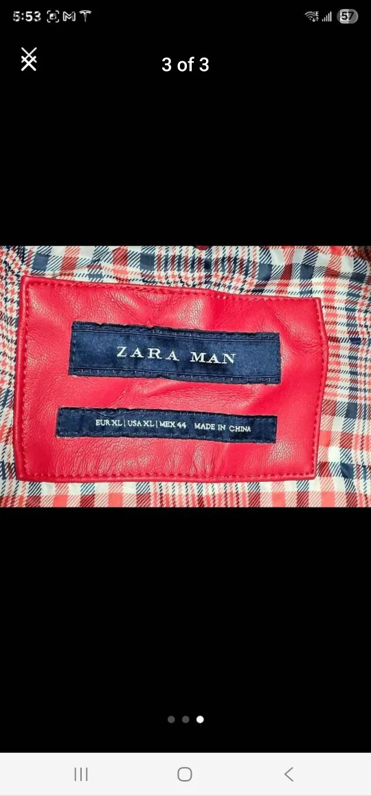 Zara Man L Red & Blue Bomber Jacket / worn once image indicator(3)