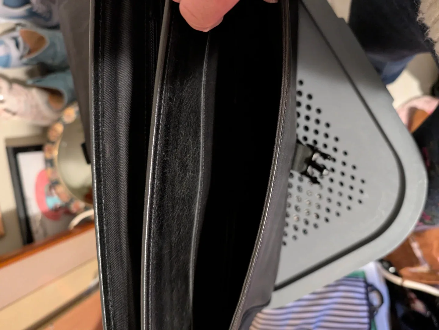 Banana Republic Black Leather Messenger Bag image indicator(7)