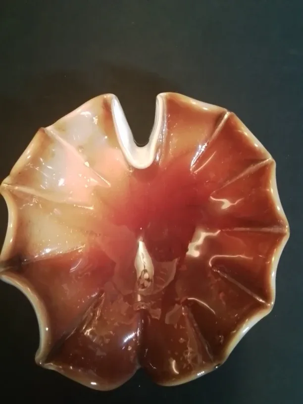 Vintage Brown & White Candy Dish / Ashtray