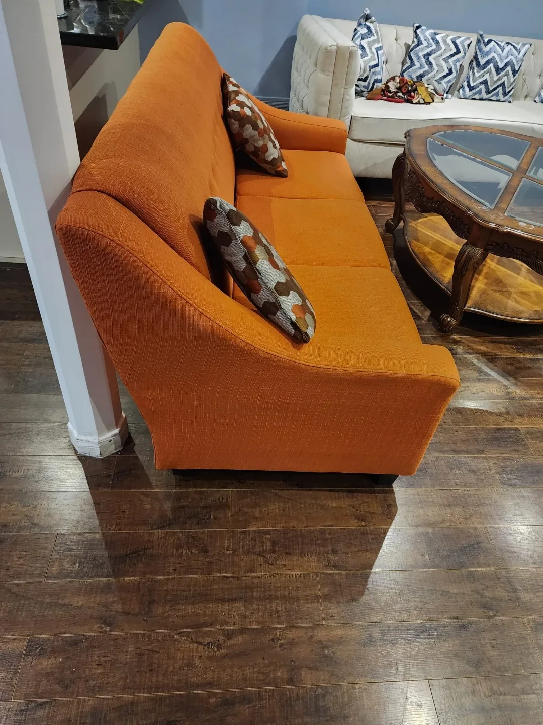 3 -Seater Orange Mid-Century Sofa image indicator(3)